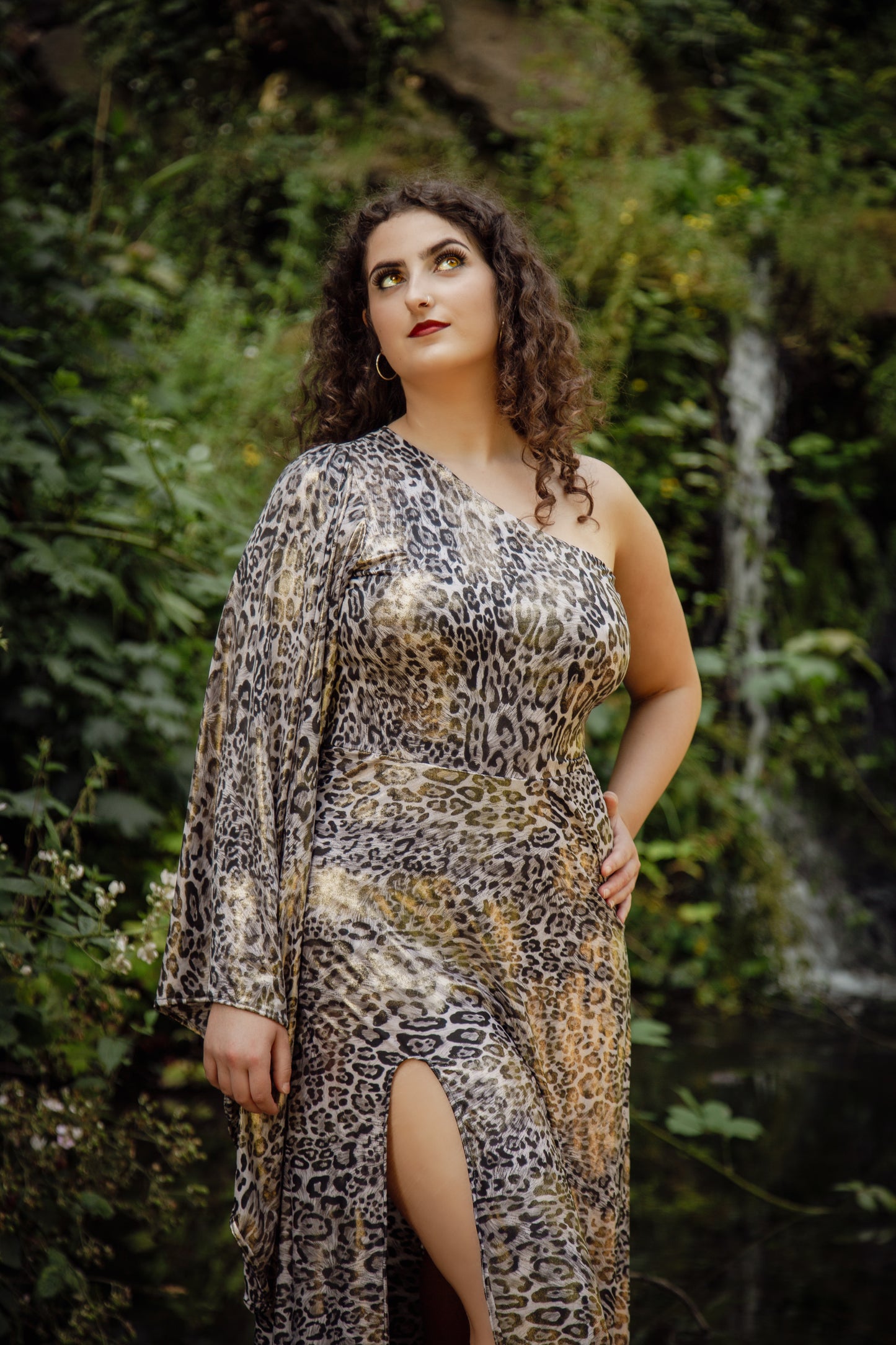 Gilded Grace Gold Leopard Maxi Dress